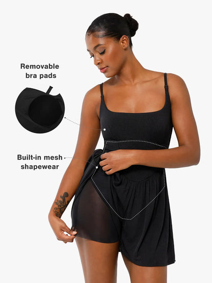 Shapewear Modal Tummy Control Wide-Leg Romper