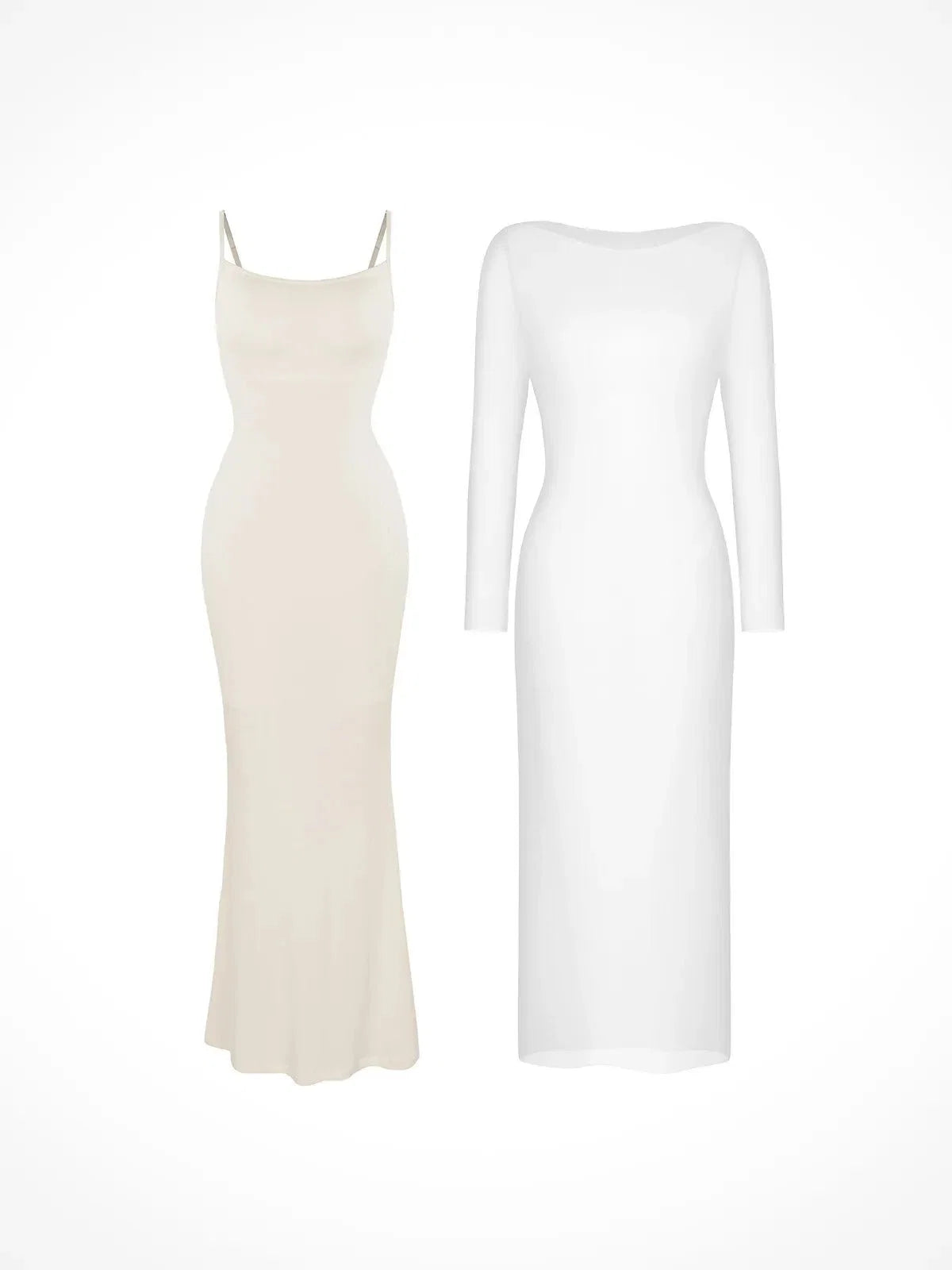 Shapewear Modal Dress Sheer Mesh Cover-Up Set