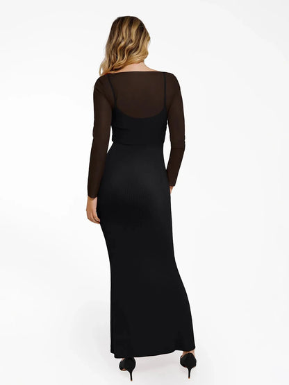 Shapewear Slip Dress Mesh Top Set