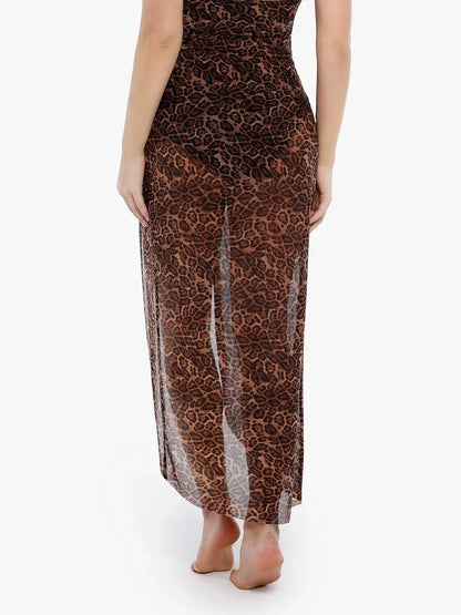 Bias Twist Mesh Design Sarong Coverup