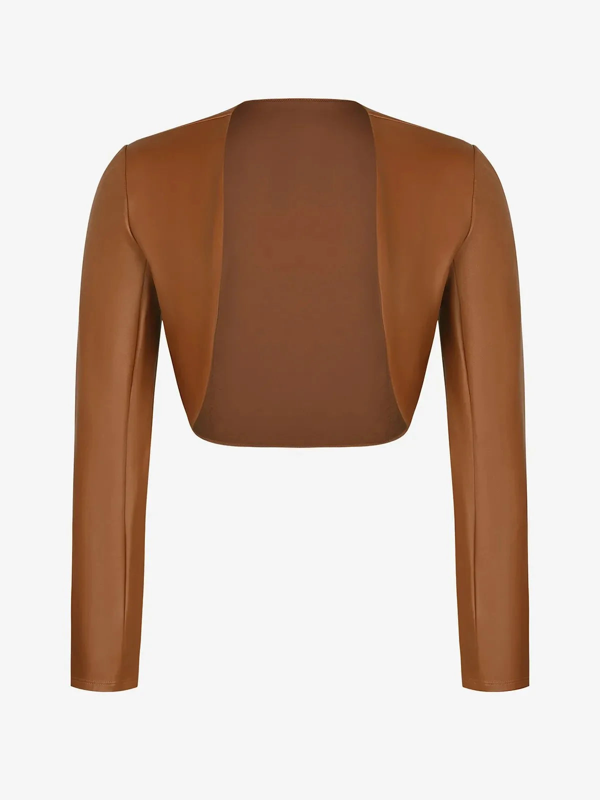 Long Sleeve Faux Leather Bolero Jacket