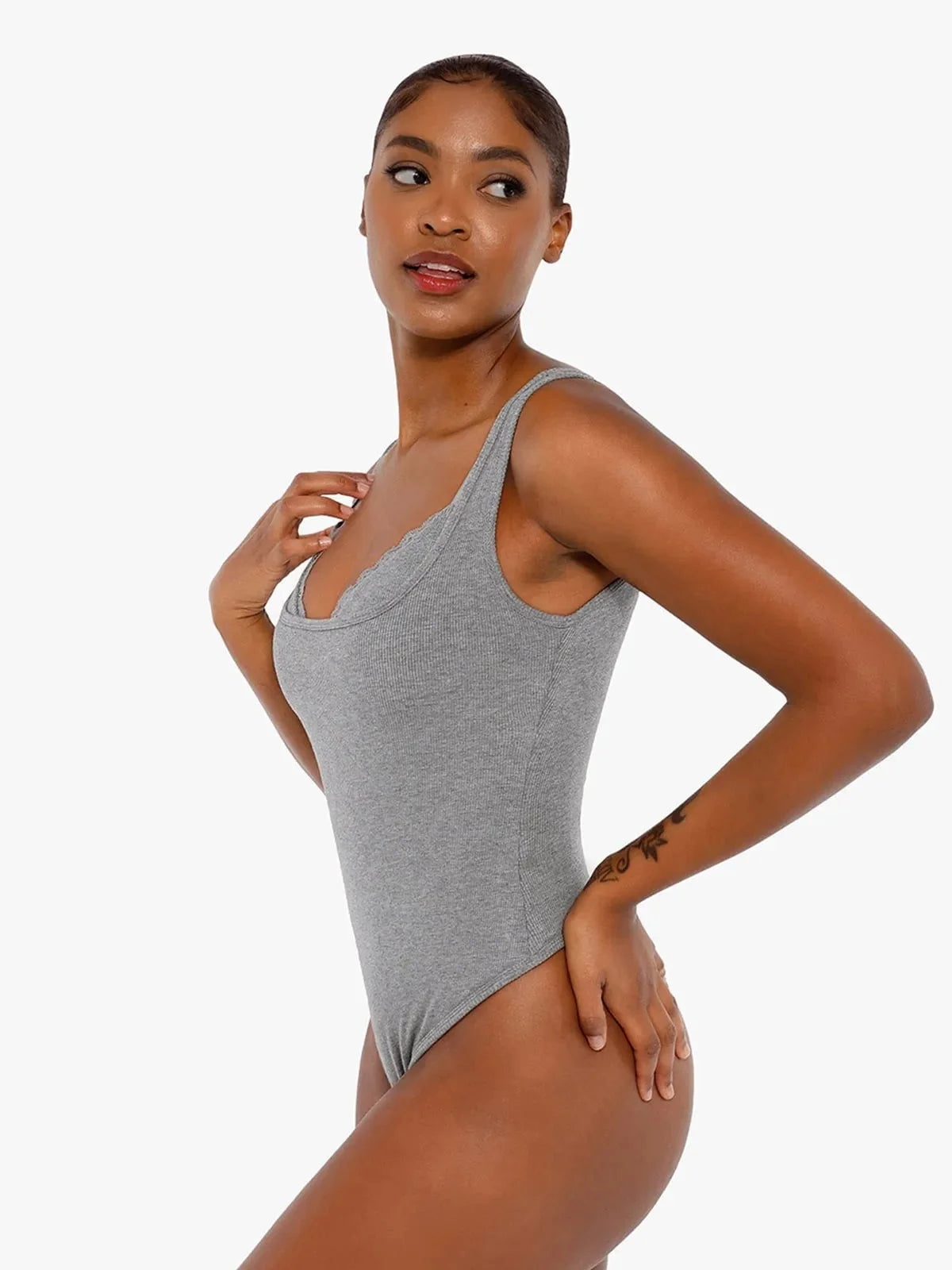 Shapewear Modal Tummy Control Inner Lace Cami Bodysuit