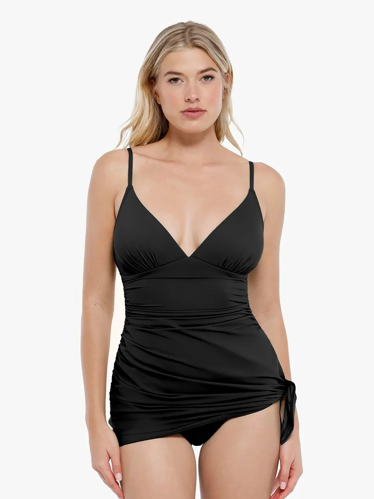Shapewear Convertible Ruched Tummy Control One-Piece Swimsuit