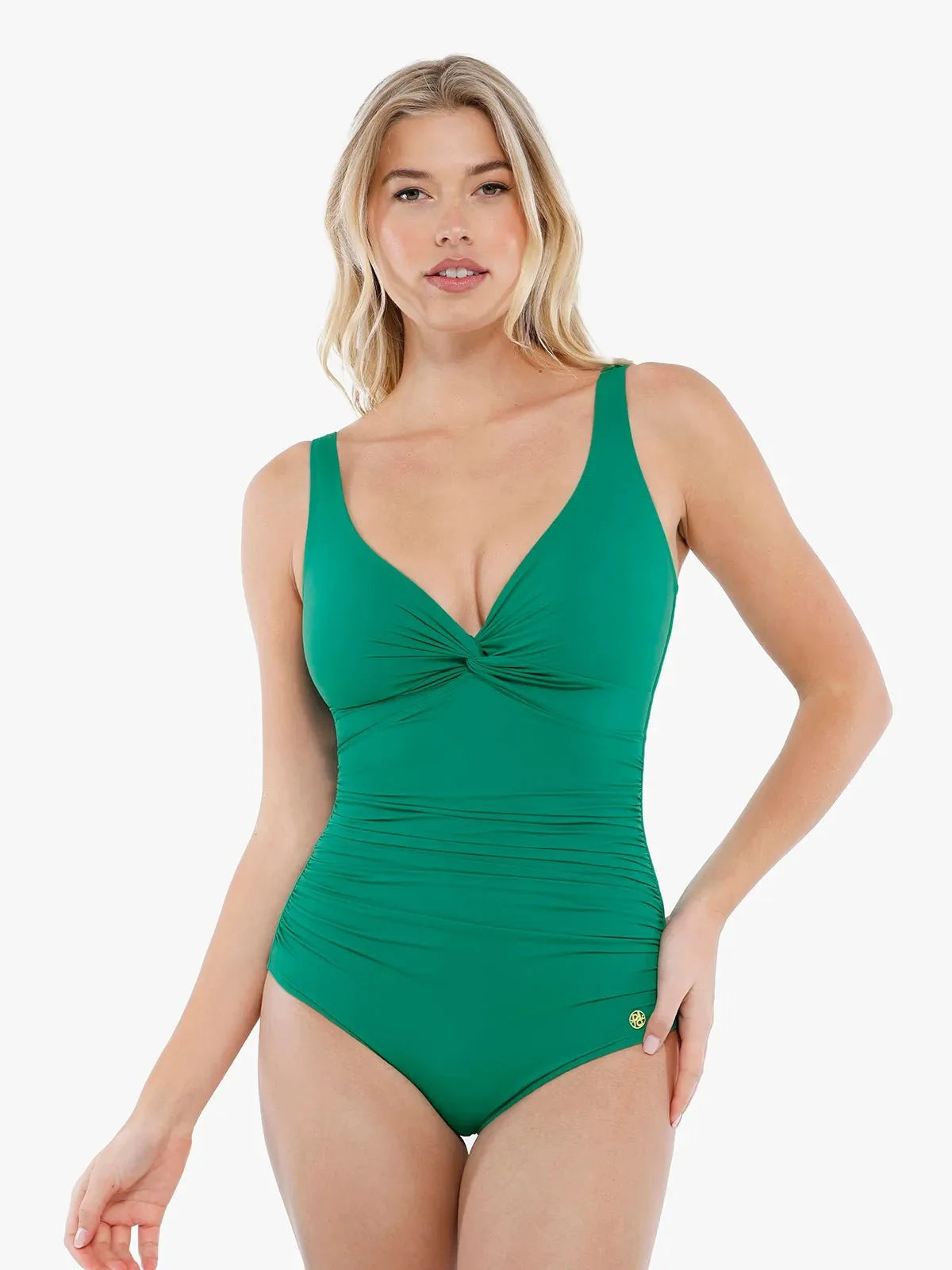 Shapewear Twist Front Ruched Tummy Control Swimsuit