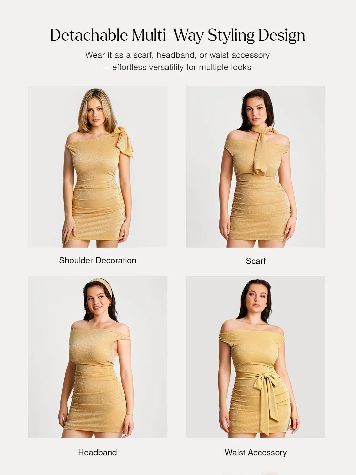 Asymmetric Shoulder Tie Ruched Sculpting Mini Dress
