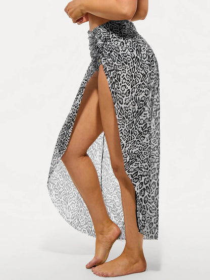 Bias Twist Mesh Design Sarong Coverup