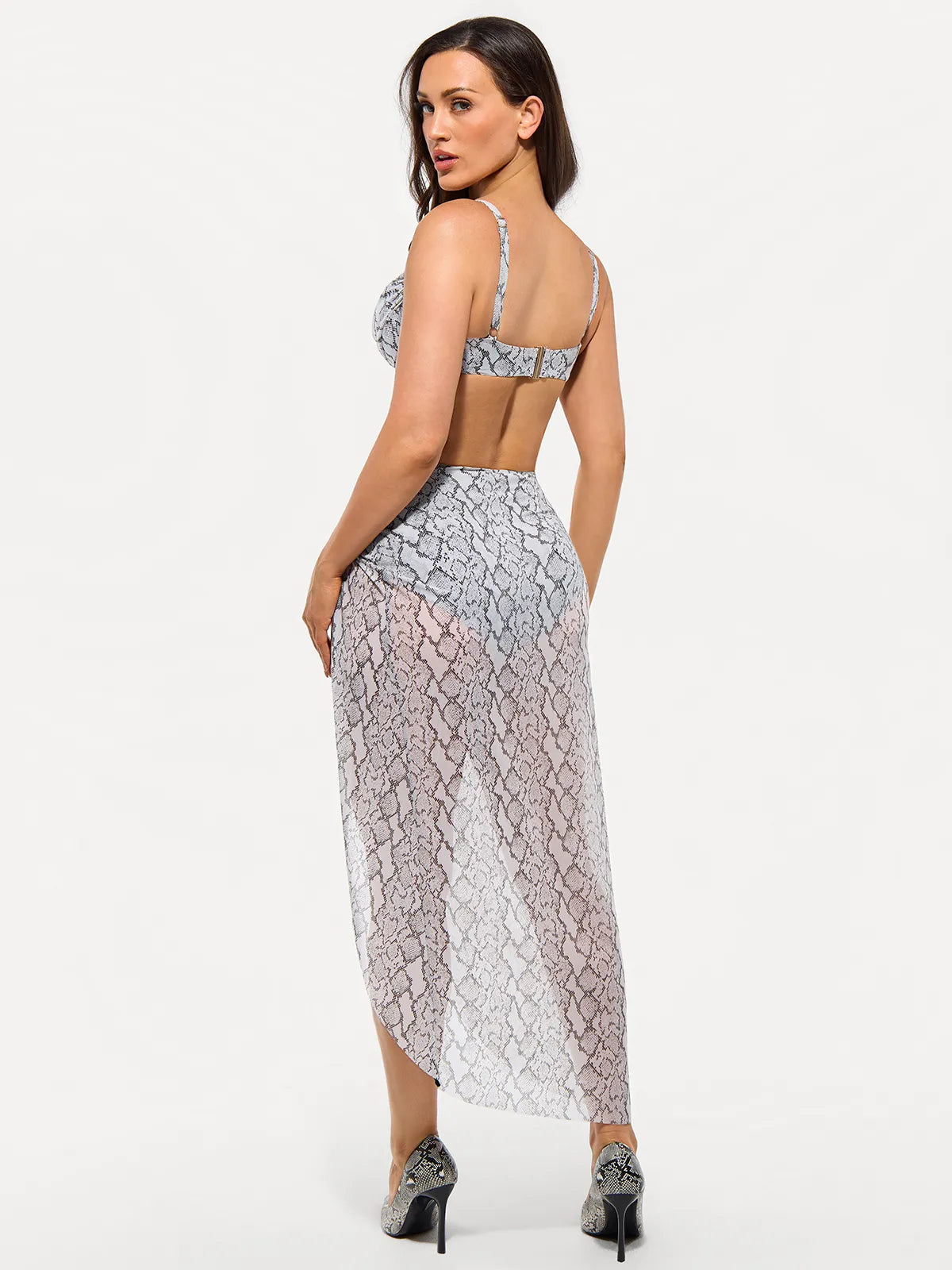 Bias Twist Mesh Design Sarong Coverup