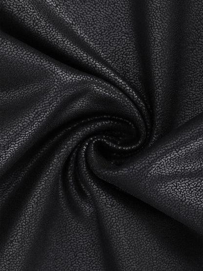 Shapewear Mock Neck Leather Sculpting Bodysuit Skirt Set