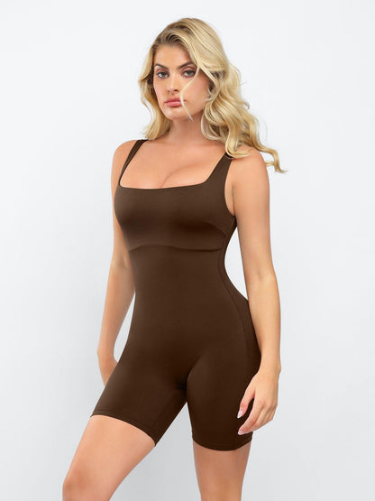 The Shapewear Romper Slimming Workout Square-Neck Thigh For Insiders