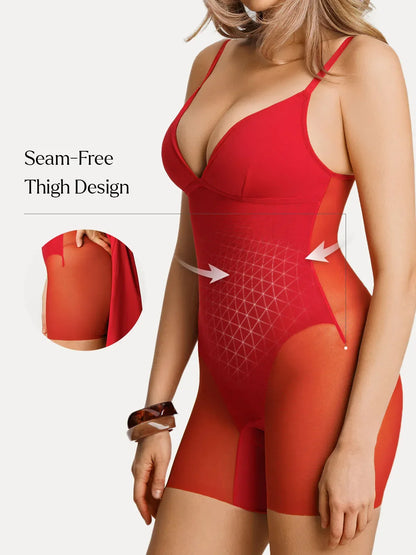 Deep V Zip Front Two-Piece Sculpting Mini Dress