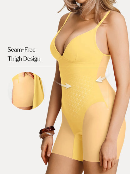 Deep V Zip Front Two-Piece Sculpting Mini Dress