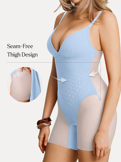 Deep V Zip Front Two-Piece Sculpting Mini Dress