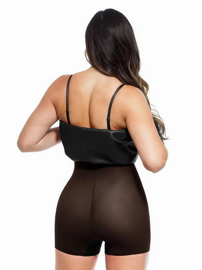 Dual-Wear Sculpting Faux Leather Dress