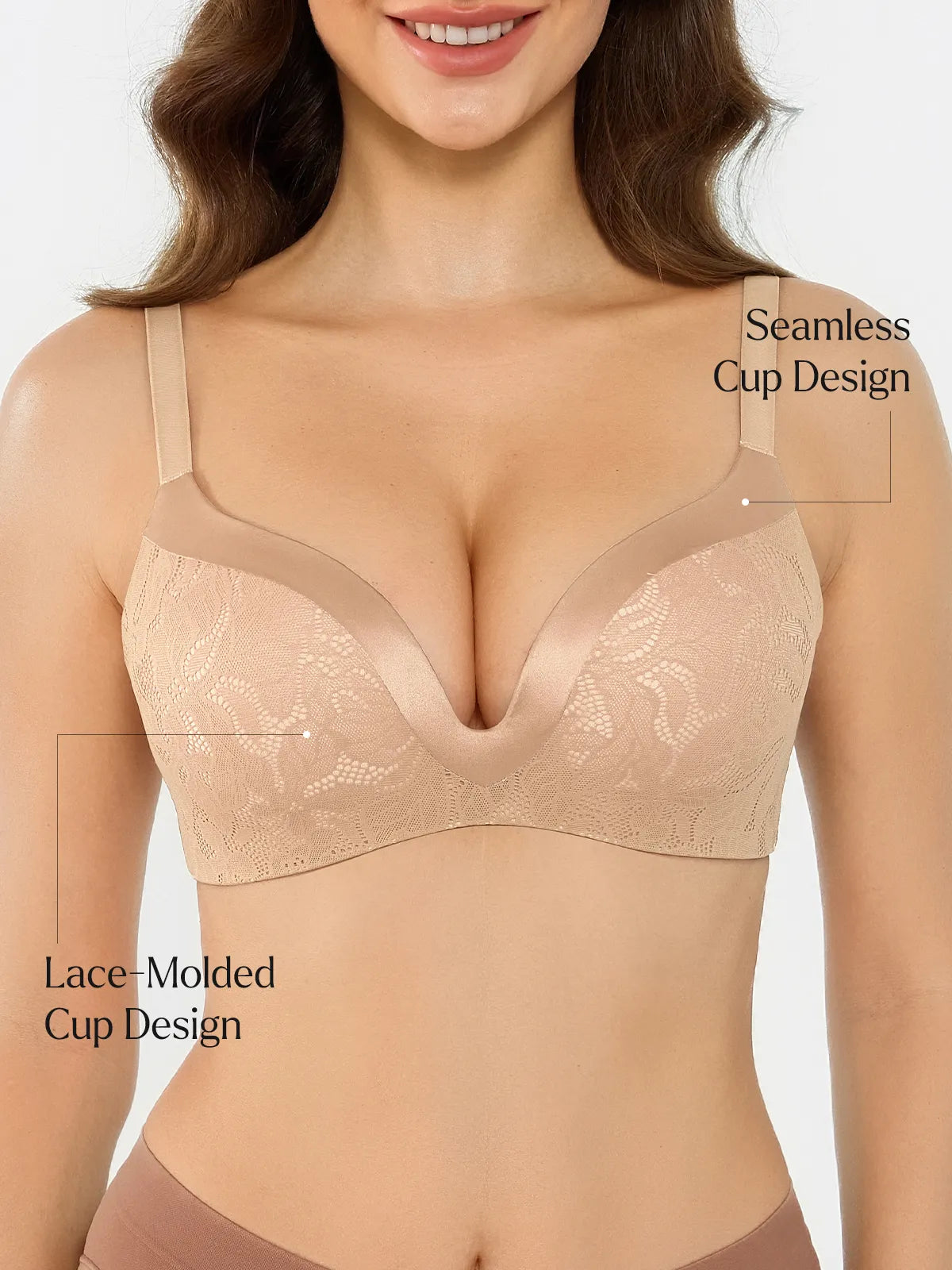 Lace Full Coverage Comfort Sculpting Plunge Bra