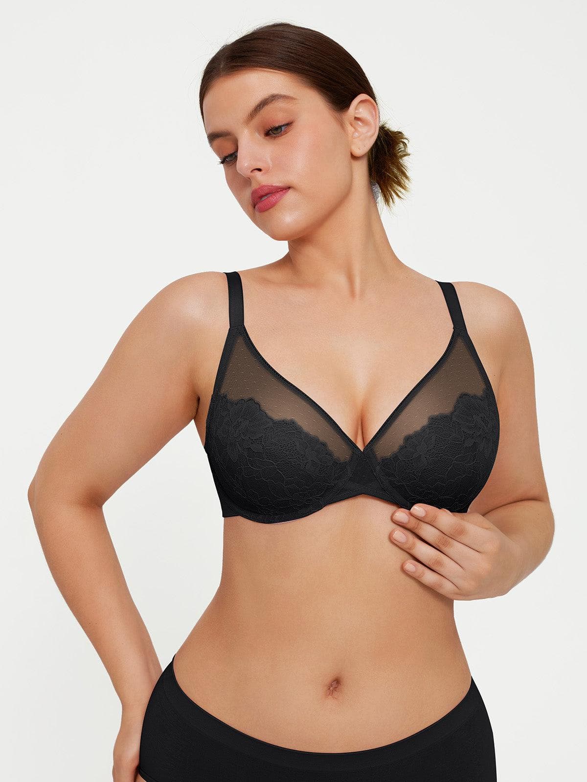 Lightweight Underwire Minimizer Lace Mesh Bra
