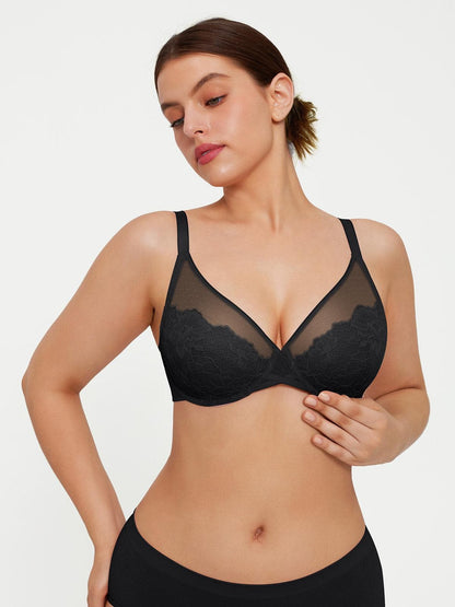 Lightweight Underwire Minimizer Lace Mesh Bra