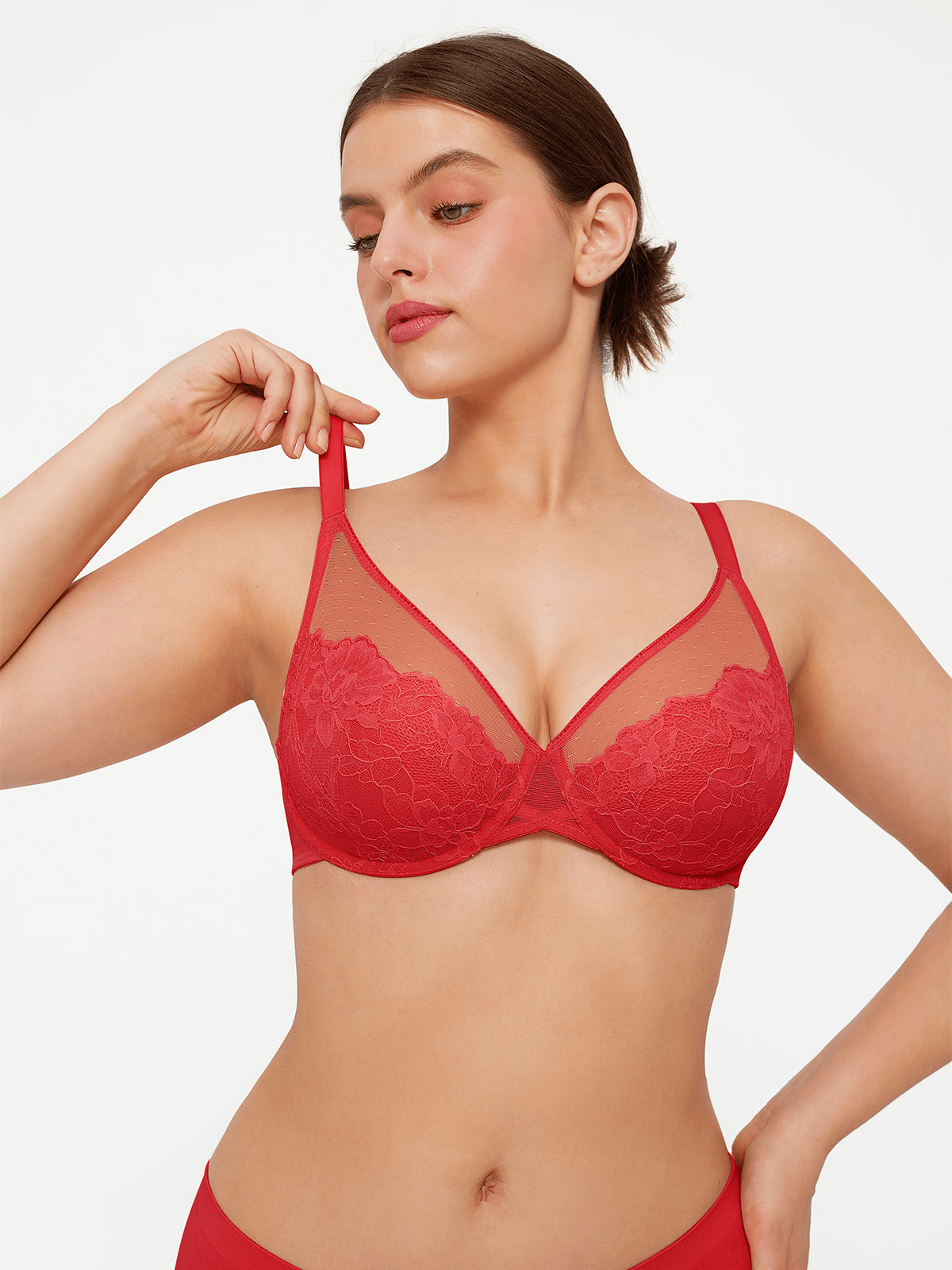 Lightweight Underwire Minimizer Lace Mesh Bra