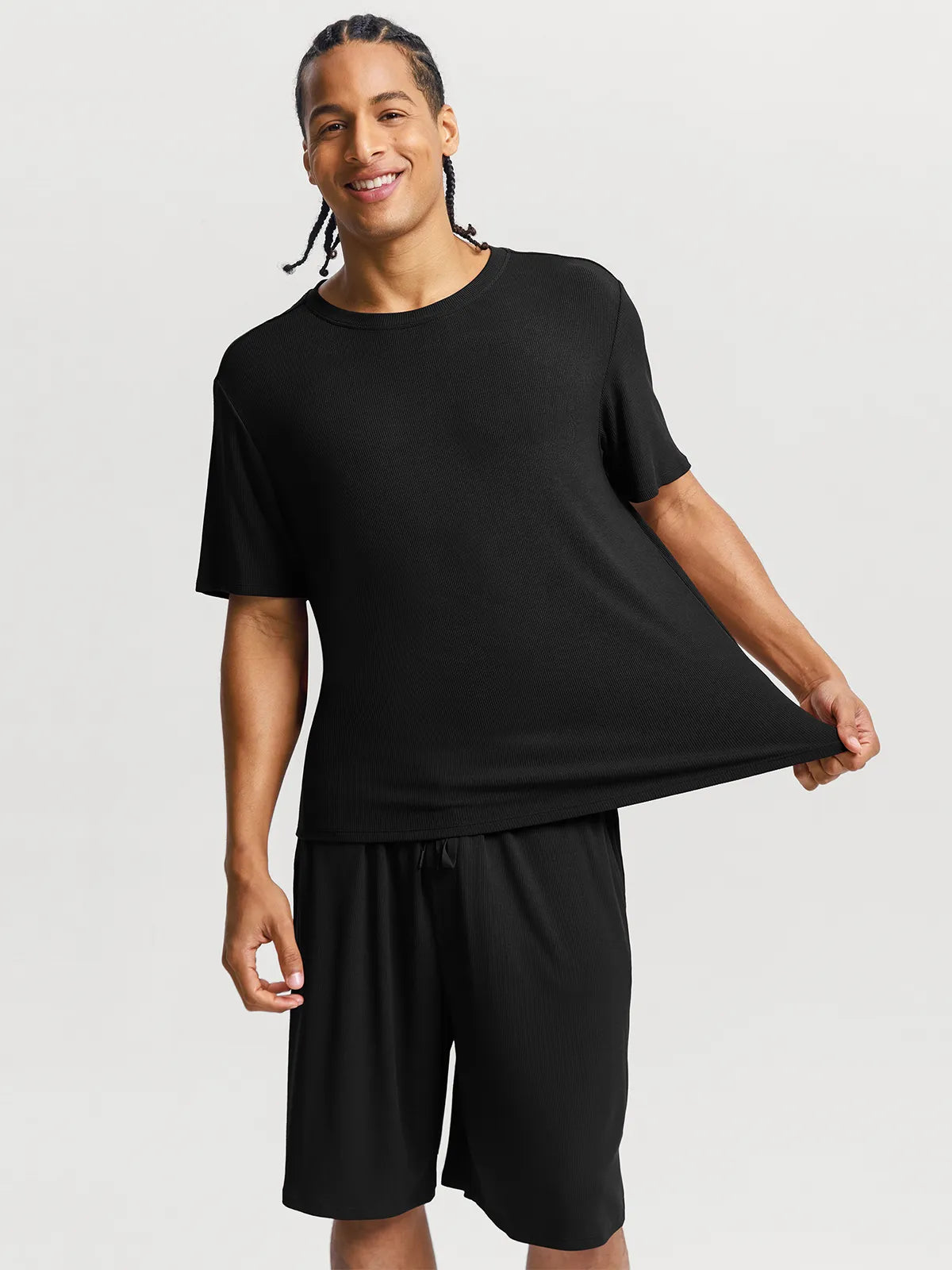Men's Modal Crew Neck Short PJ Set