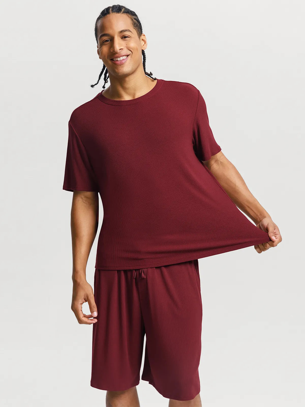 Men's Modal Crew Neck Short PJ Set