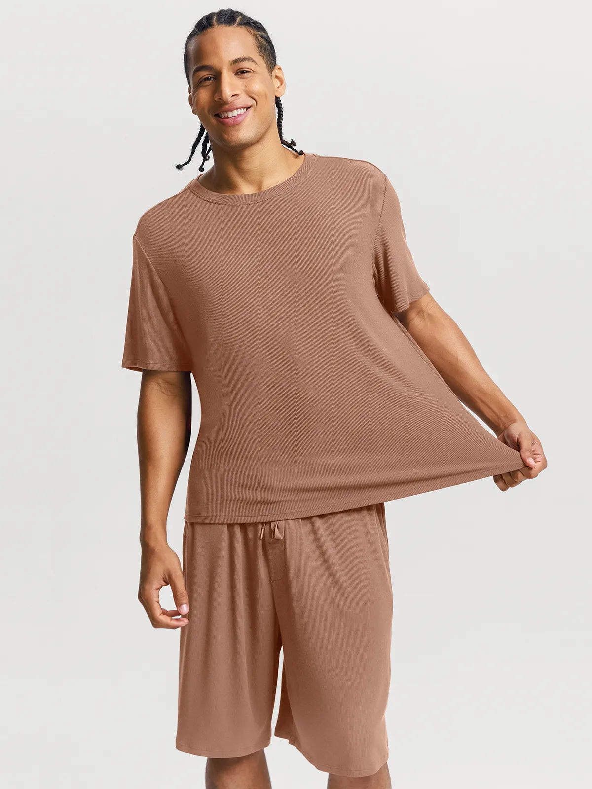 Men's Modal Crew Neck Short PJ Set