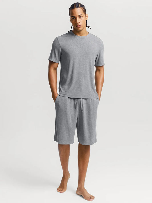 Men's Modal Crew Neck Short PJ Set