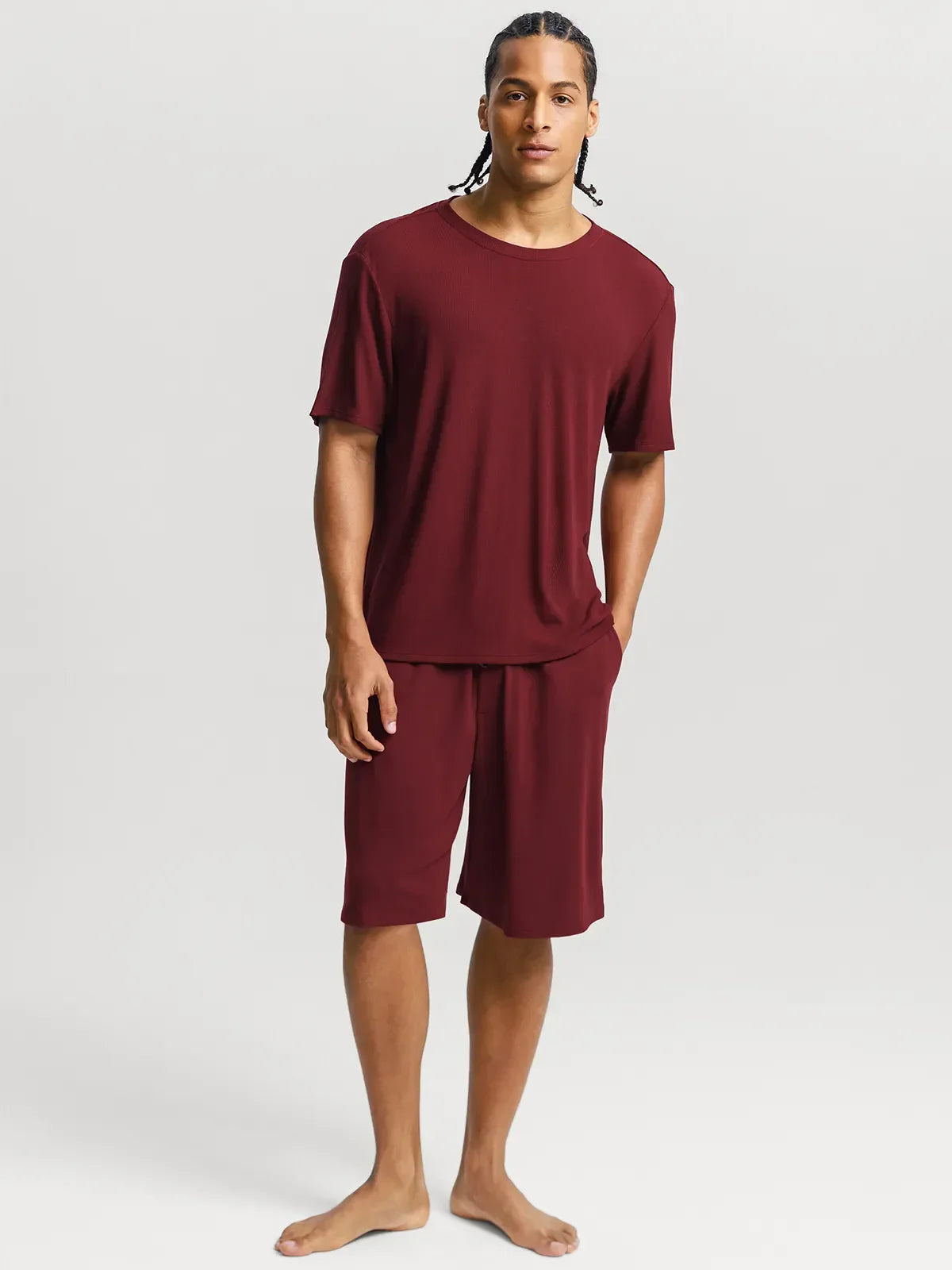 Men's Modal Crew Neck Short PJ Set
