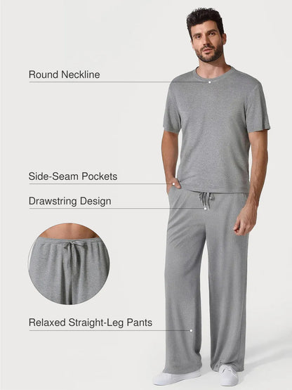 Men's Modal Short Sleeve & Pant PJ Set