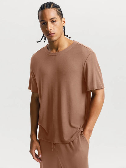 Men's Modal Short Sleeve & Pant PJ Set