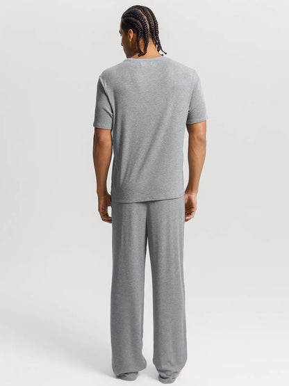 Men's Modal Short Sleeve & Pant PJ Set