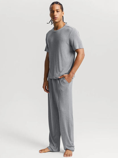 Men's Modal Short Sleeve & Pant PJ Set