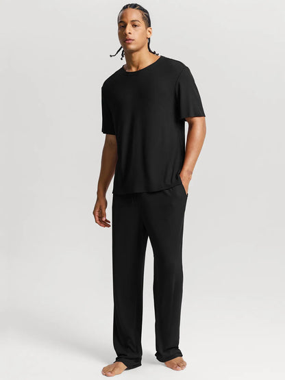 Men's Modal Short Sleeve & Pant PJ Set