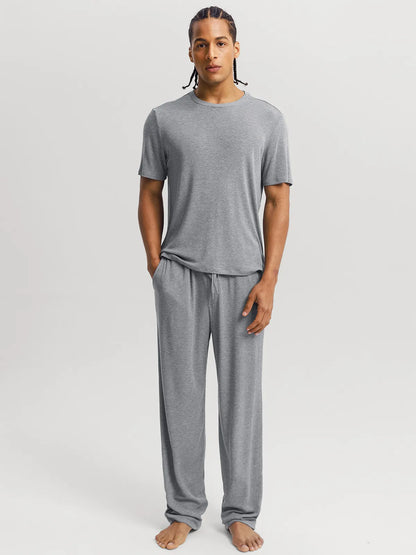 Men's Modal Short Sleeve & Pant PJ Set