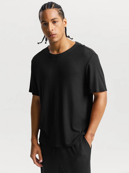 Men's Modal Crew Neck Short Sleeve & Pant PJ Set