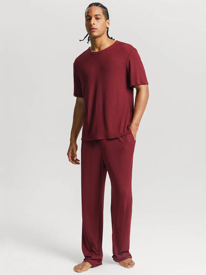 Men's Modal Short Sleeve & Pant PJ Set