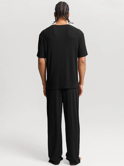 Men's Modal Short Sleeve & Pant PJ Set