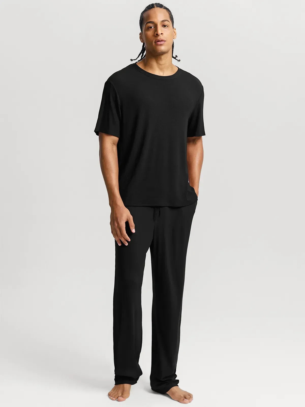 Men's Modal Short Sleeve & Pant PJ Set