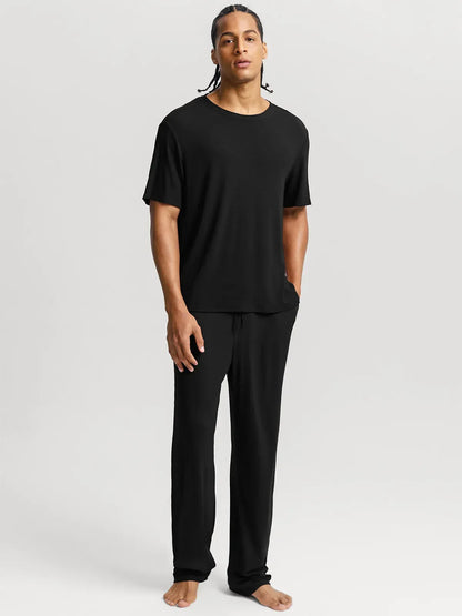 Men's Modal Crew Neck Short Sleeve & Pant PJ Set