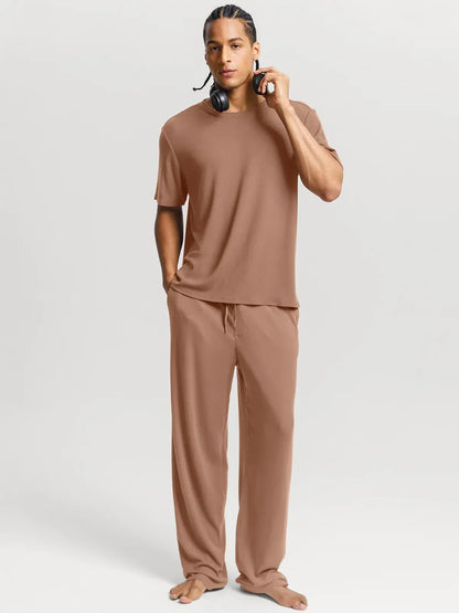 Men's Modal Short Sleeve & Pant PJ Set