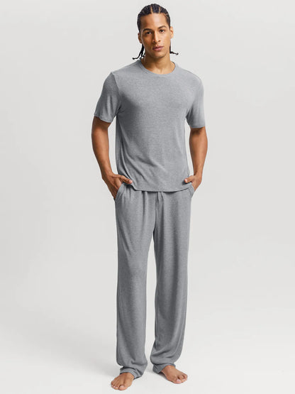 Men's Modal Short Sleeve & Pant PJ Set