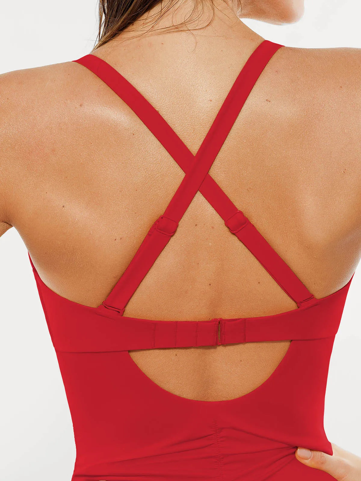 Shapewear Mesh Inset Tie-Side Sculpting One-Piece Swimsuit