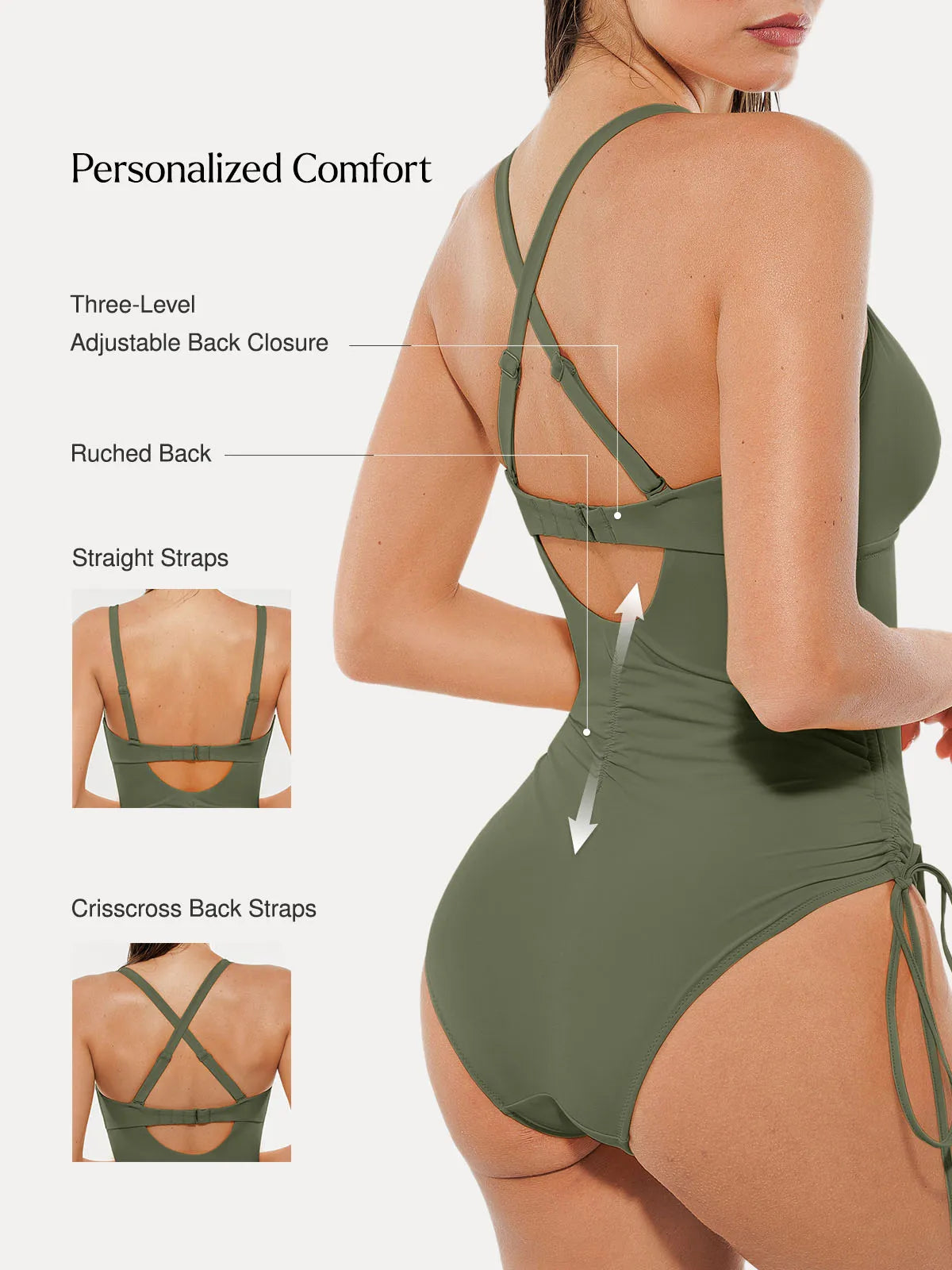 Shapewear Mesh Inset Tie-Side Sculpting One-Piece Swimsuit