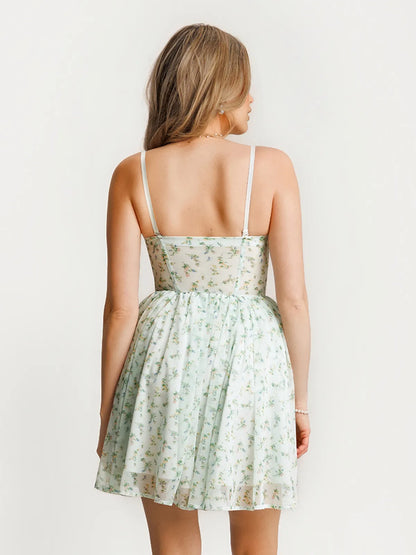Off-The-Shoulder Sculpting Corset Fit & Flare Mini Dress