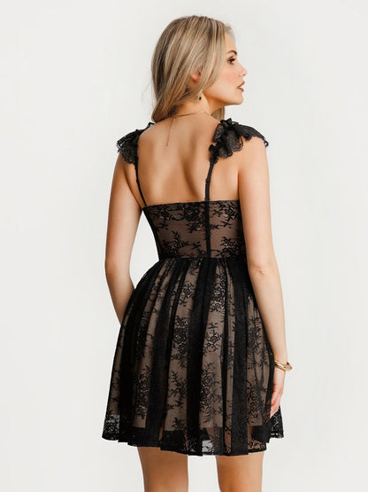 Off-The-Shoulder Sculpting Corset Fit & Flare Mini Dress