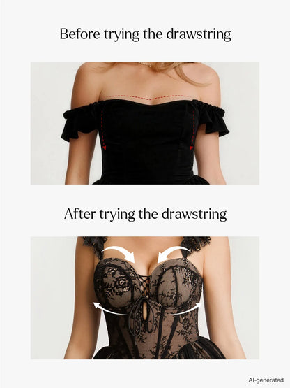 Off-The-Shoulder Sculpting Corset Fit & Flare Mini Dress