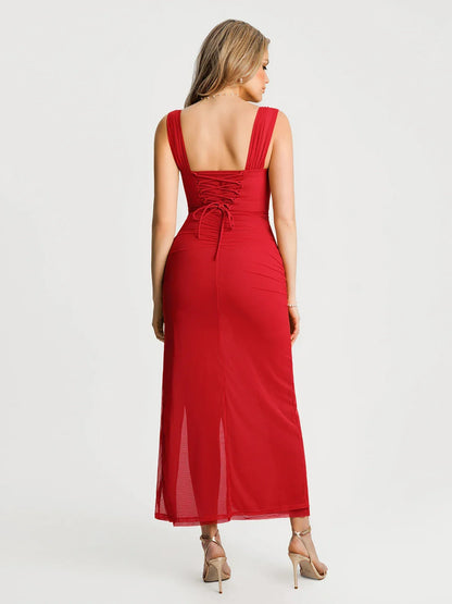 Off-The-Shoulder Sculpting Floral Print Maxi Dress