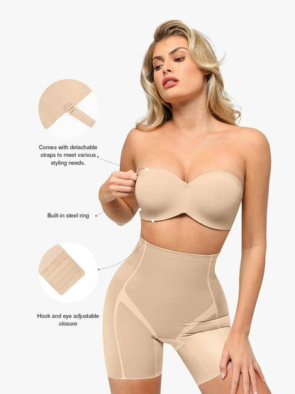 Seamless Push-Up Shapewear Bra Butt-Lifting Shorts Set