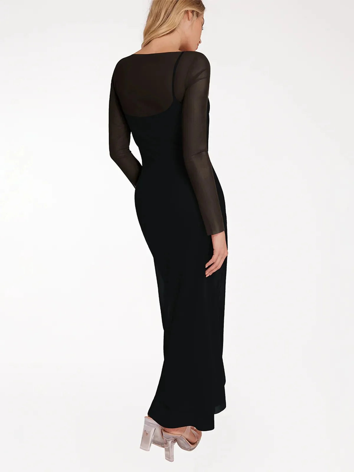 Shapewear Modal Dress Sheer Mesh Cover-Up Set