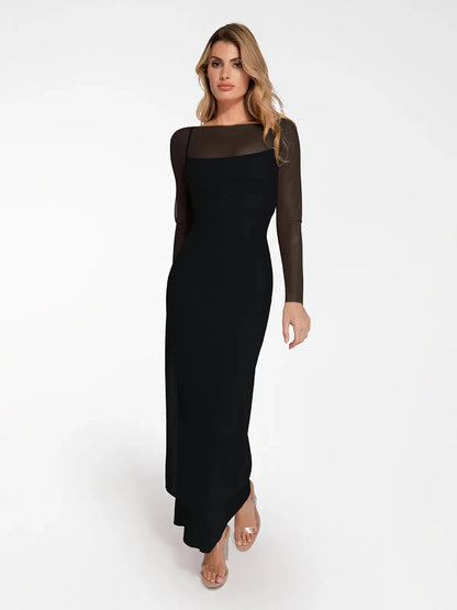 Shapewear Modal Dress Sheer Mesh Cover-Up Set