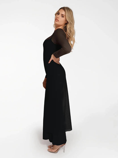 Shapewear Modal Dress Sheer Mesh Cover-Up Set