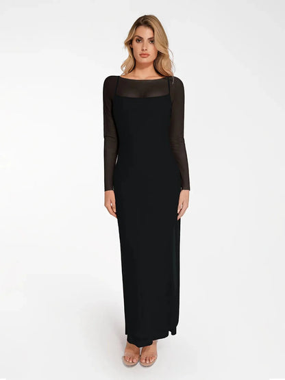 Shapewear Modal Dress Sheer Mesh Cover-Up Set